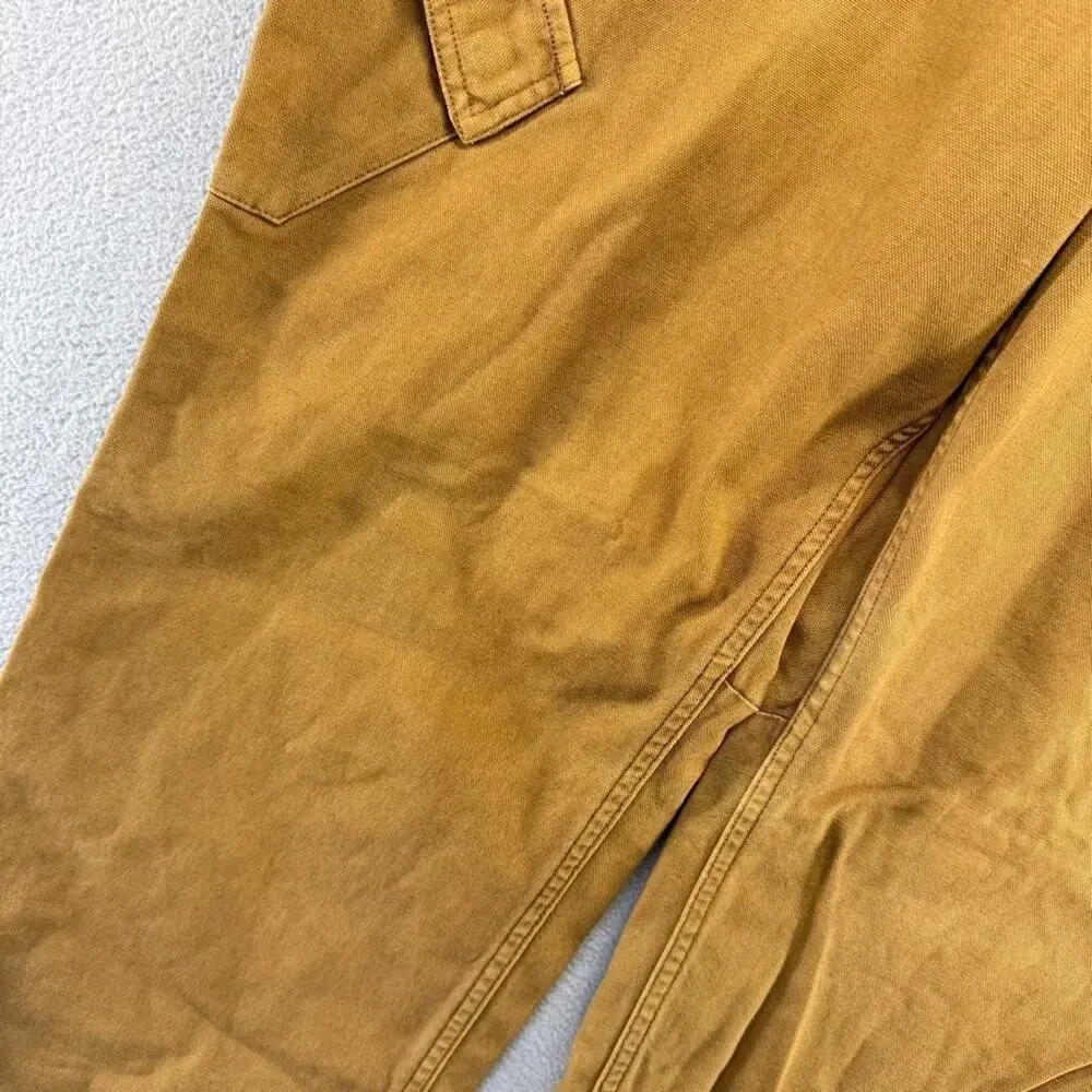 Jordan Pants Men's 2XL Brown Canvas Cargo Washed Chicago Elastic Waist Faded